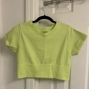 Aerie Lime Green Cropped T-Shirt